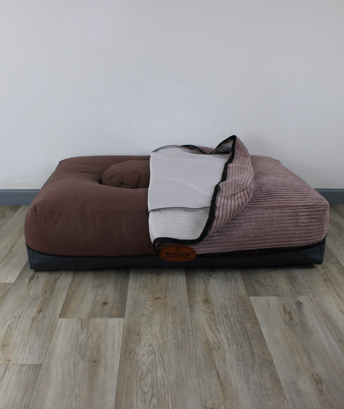 AirleXX Hundebett Cord Quadratisch orthopädisch