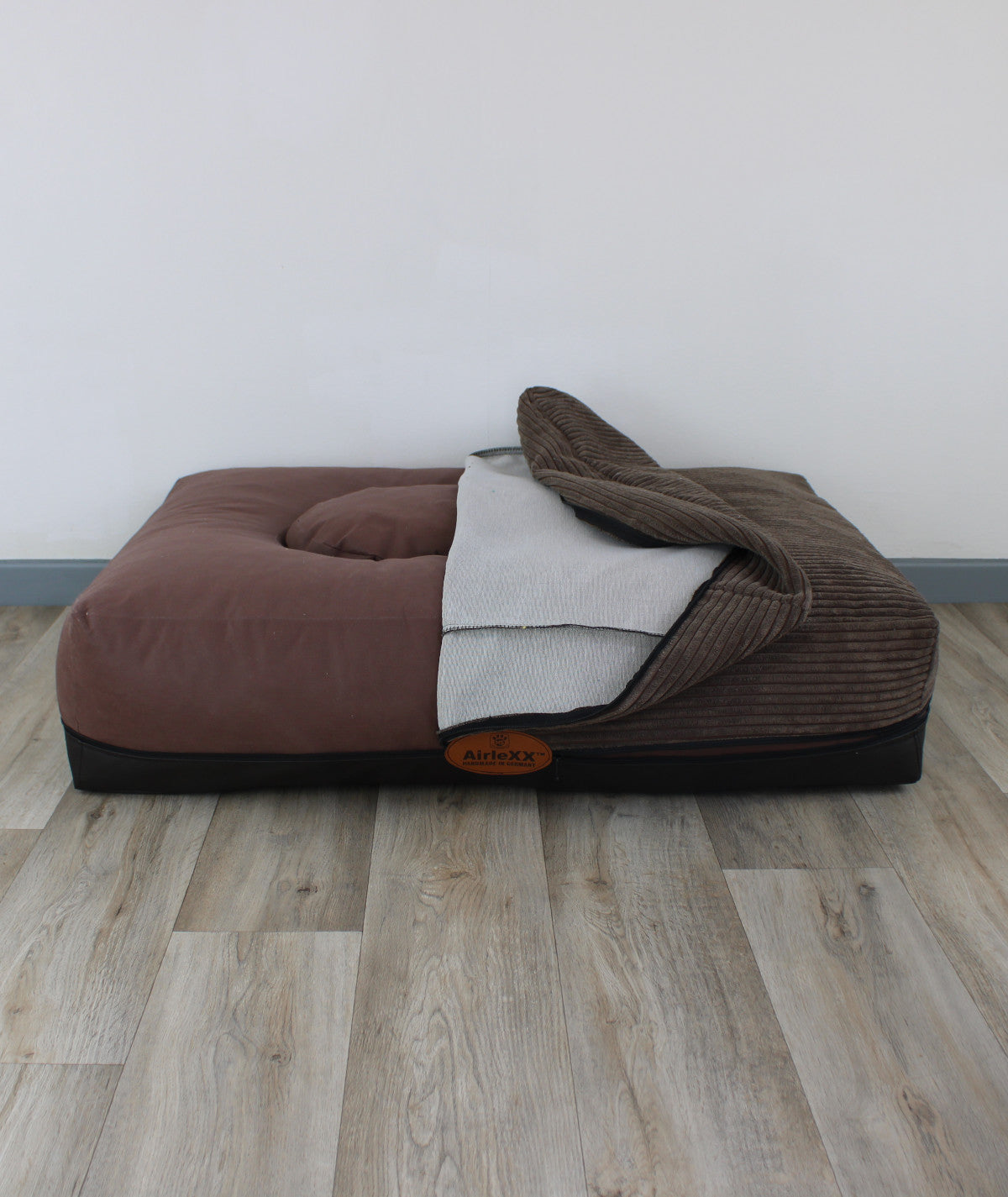 AirleXX Hundebett Cord Quadratisch orthopädisch
