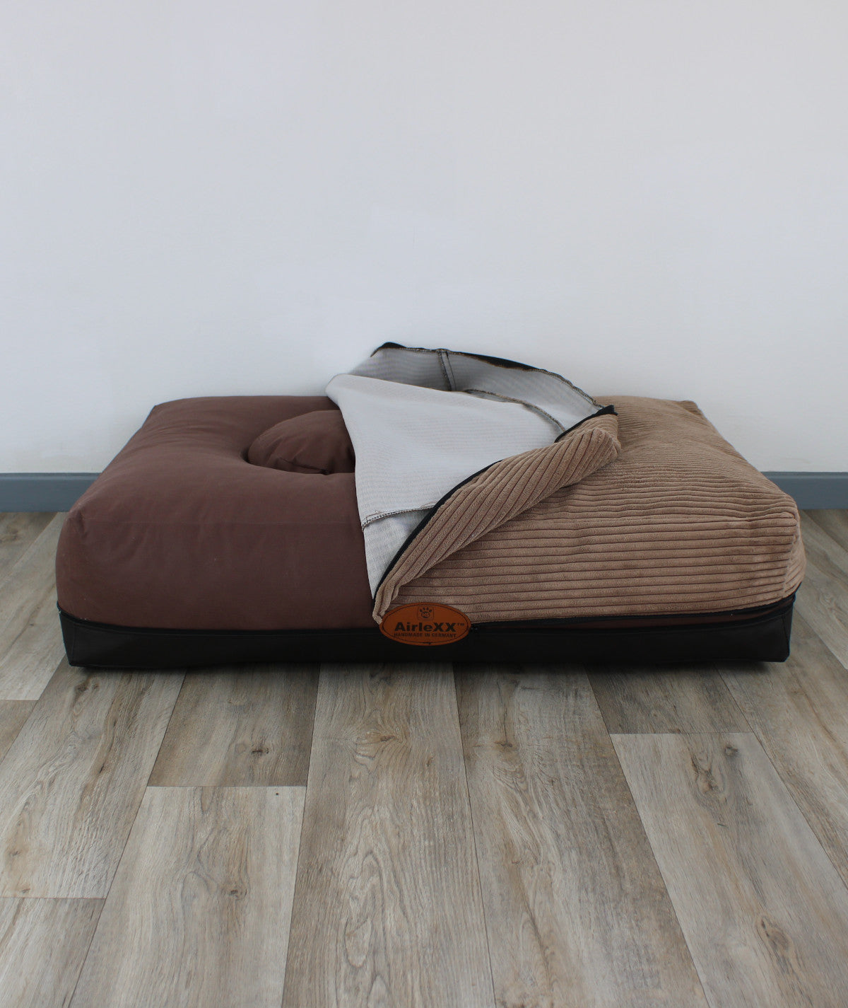 AirleXX Hundebett Cord Quadratisch orthopädisch