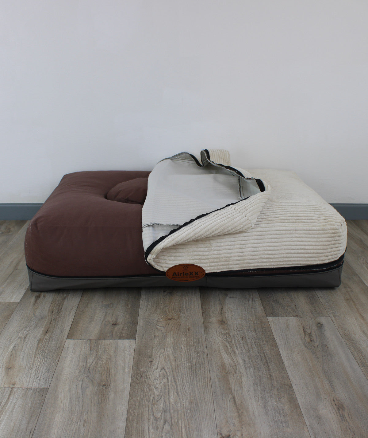 AirleXX Hundebett Cord Quadratisch orthopädisch
