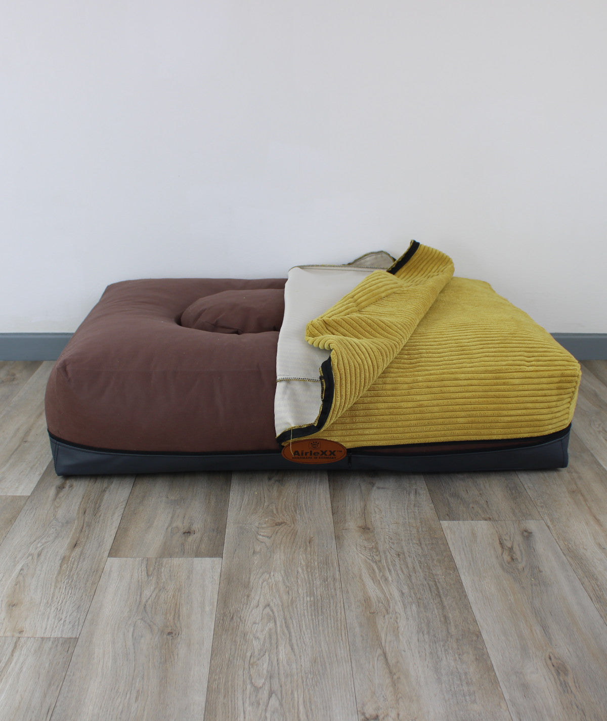AirleXX Hundebett Cord Quadratisch orthopädisch