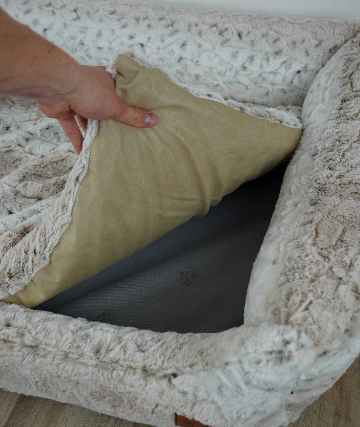 Dog bed cuddle bed deluxe with entry orthopedic
