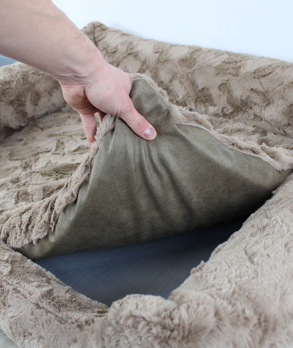 Dog bed cuddle bed deluxe with entry orthopedic