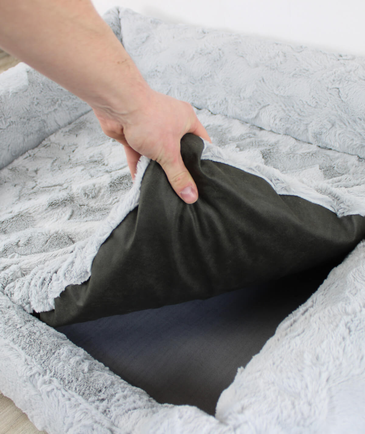 Dog bed cuddle bed deluxe with entry orthopedic