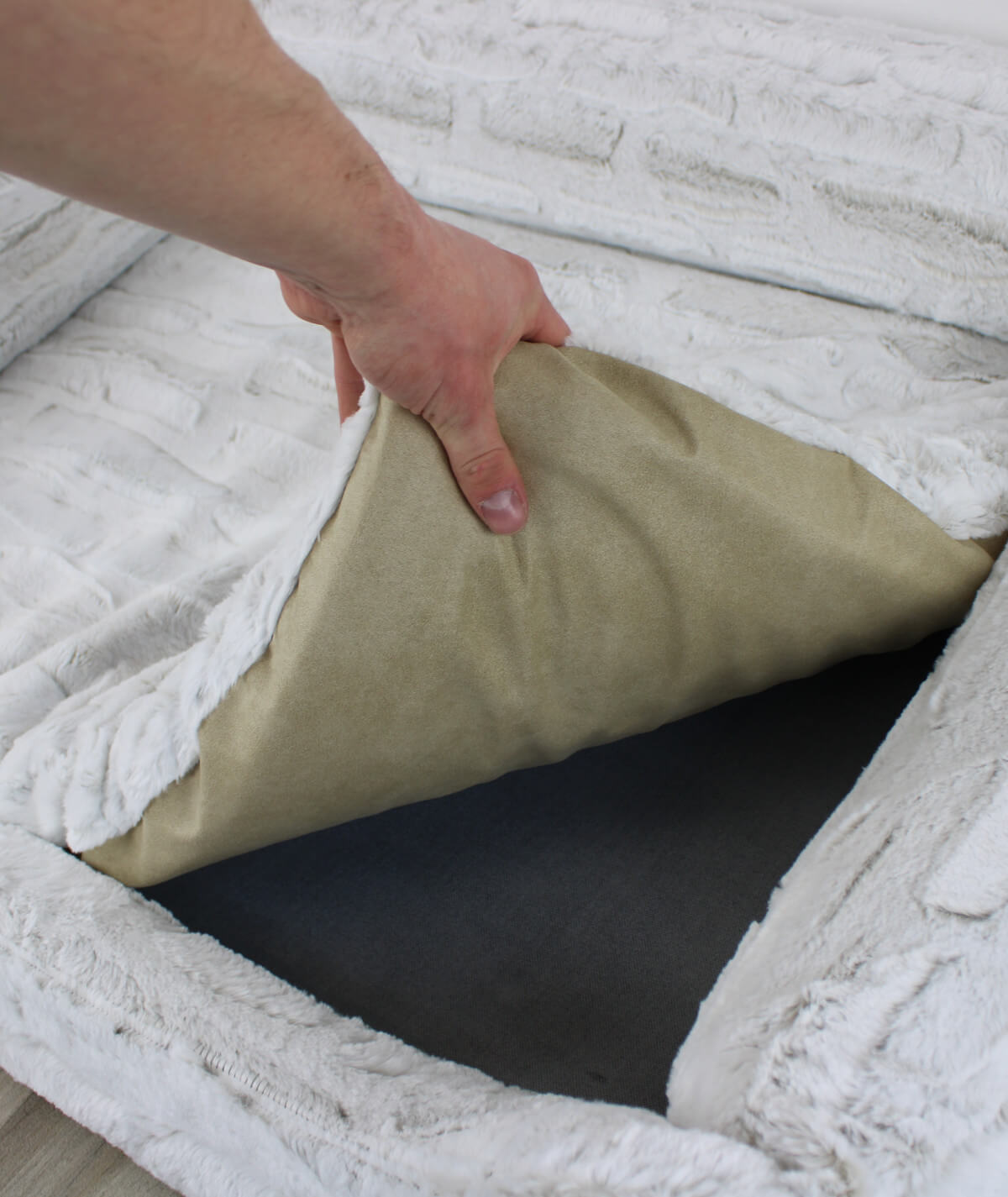 Dog bed cuddle bed deluxe with entry orthopedic