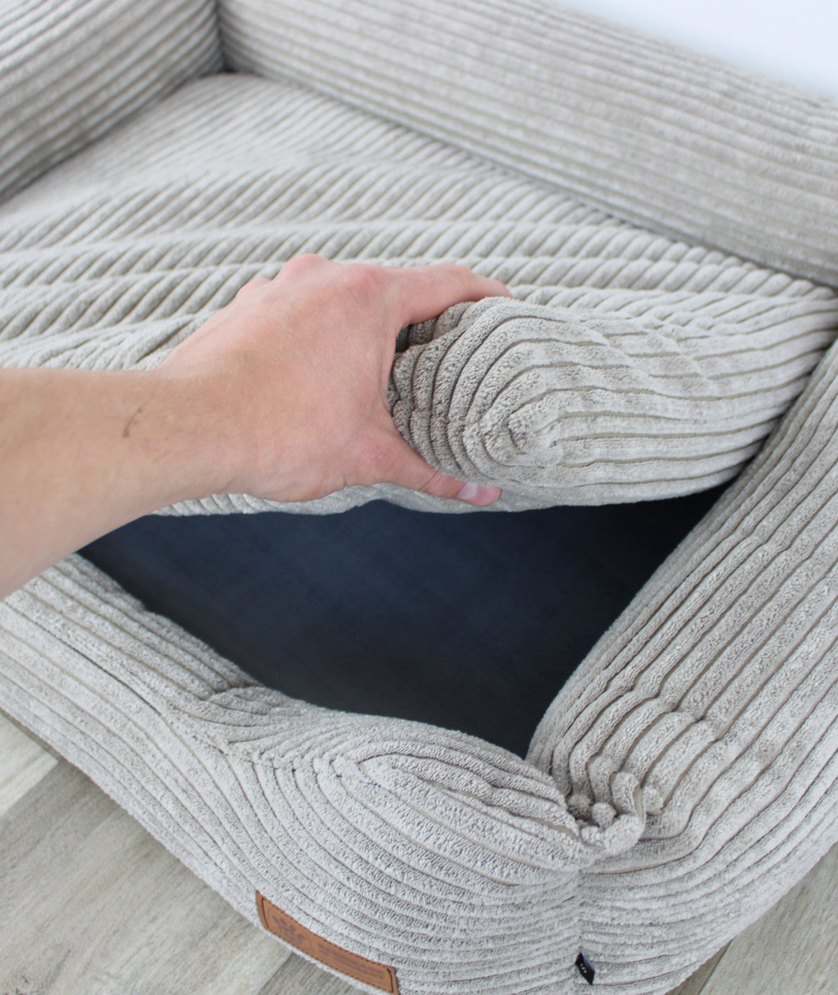 Dog bed cuddle bed deluxe cord with entry orthopedic