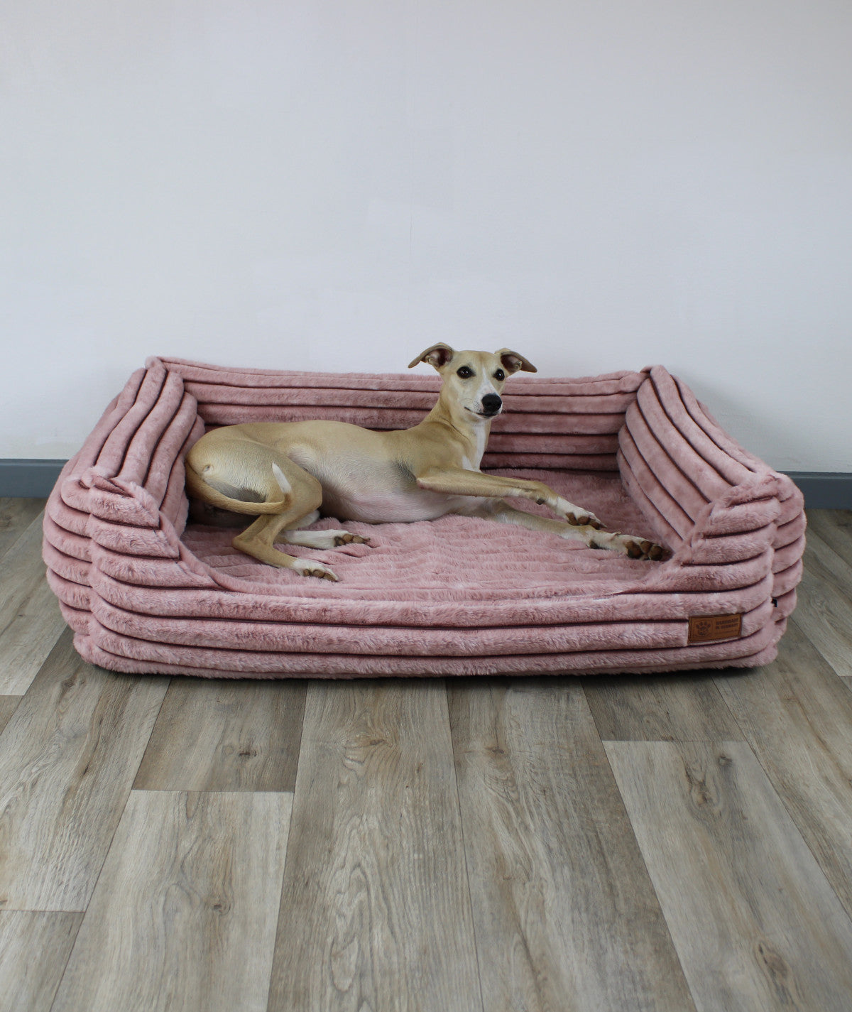 Hundebett Kuschelbett Deluxe Stripes mit Einstieg orthopädisch