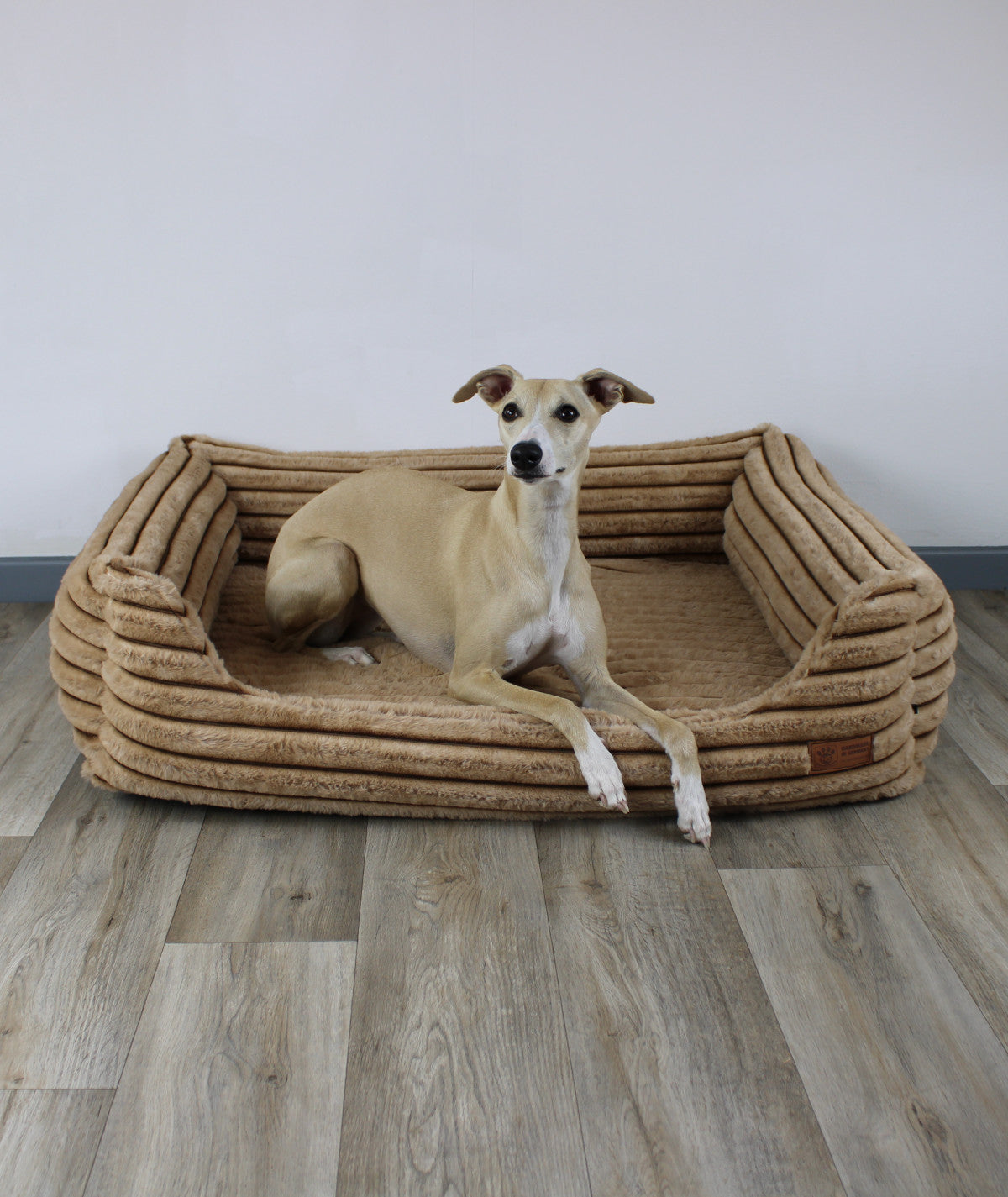 Hundebett Kuschelbett Deluxe Stripes mit Einstieg orthopädisch