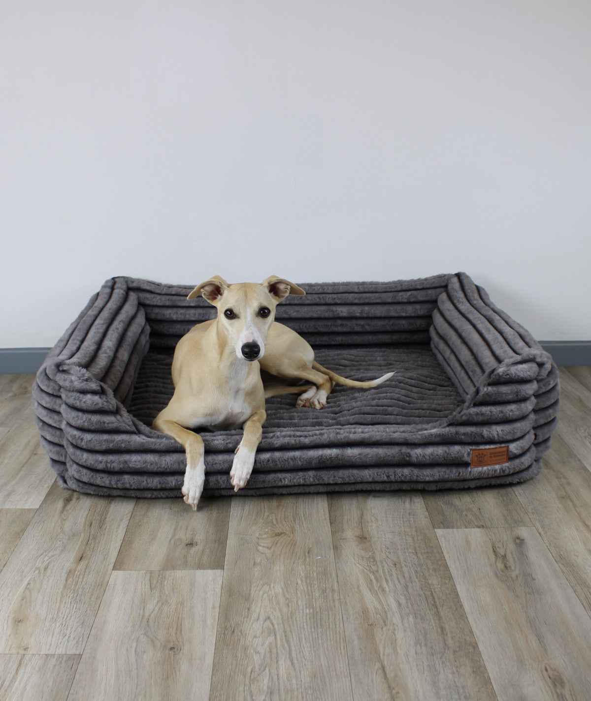 Hundebett Kuschelbett Deluxe Stripes mit Einstieg orthopädisch