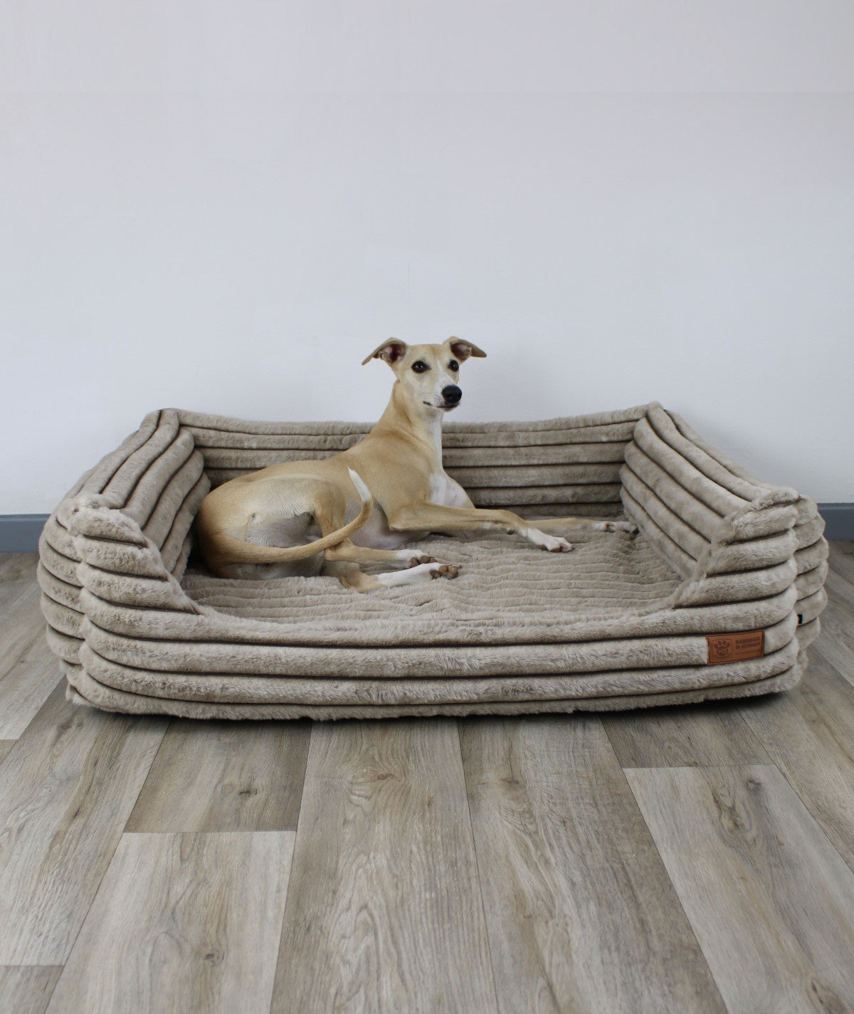 Hundebett Kuschelbett Deluxe Stripes mit Einstieg orthopädisch