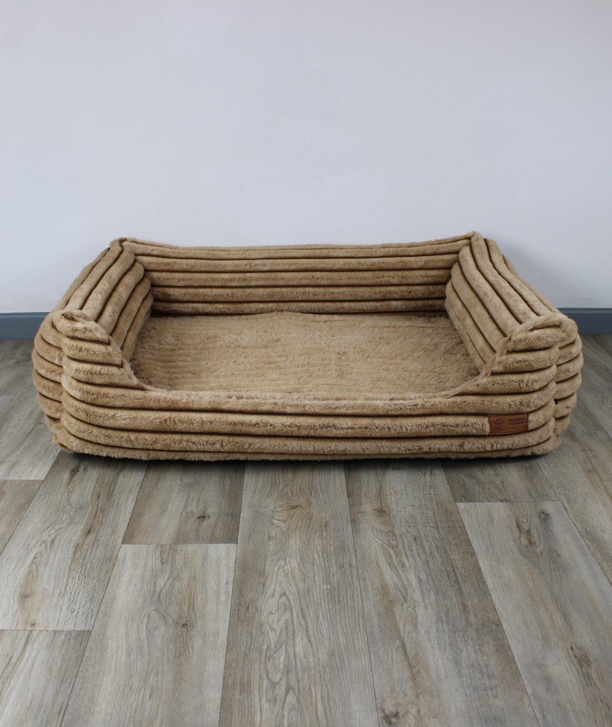 Hundebett Kuschelbett Deluxe Stripes mit Einstieg orthopädisch