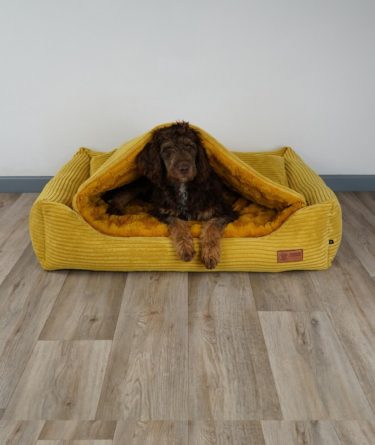 Hundebett Kuschelbett Deluxe Cord mit Einstieg orthopädisch