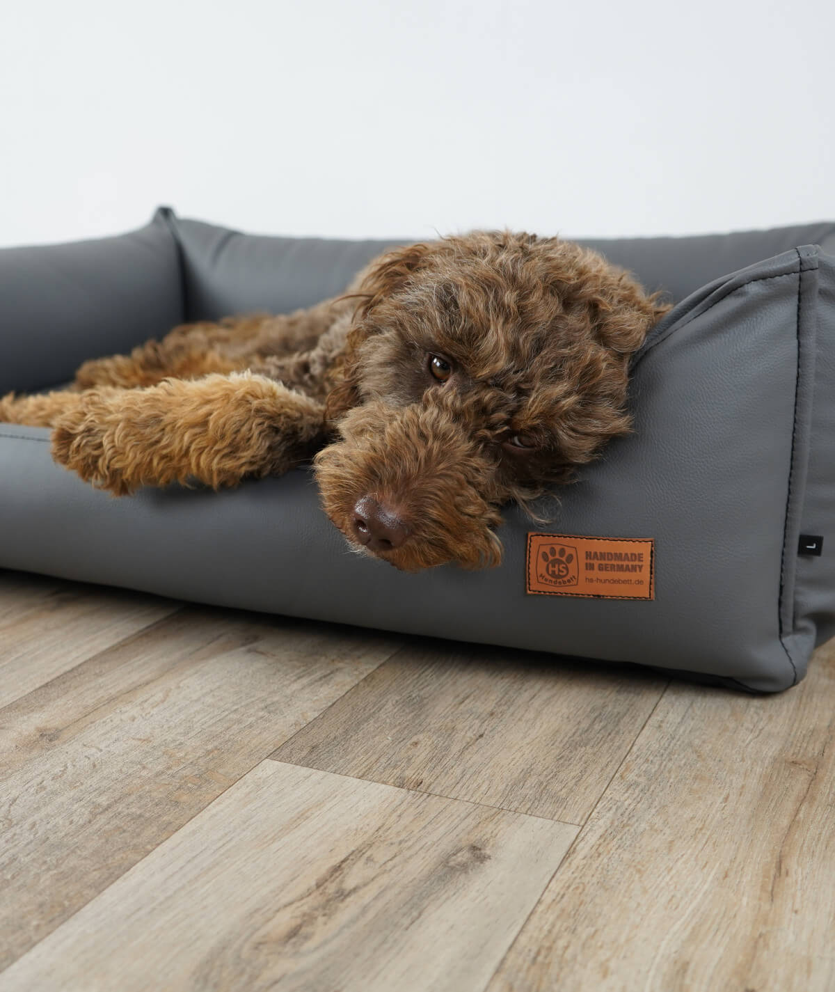 Dog bed Emma artificial leather orthopedic