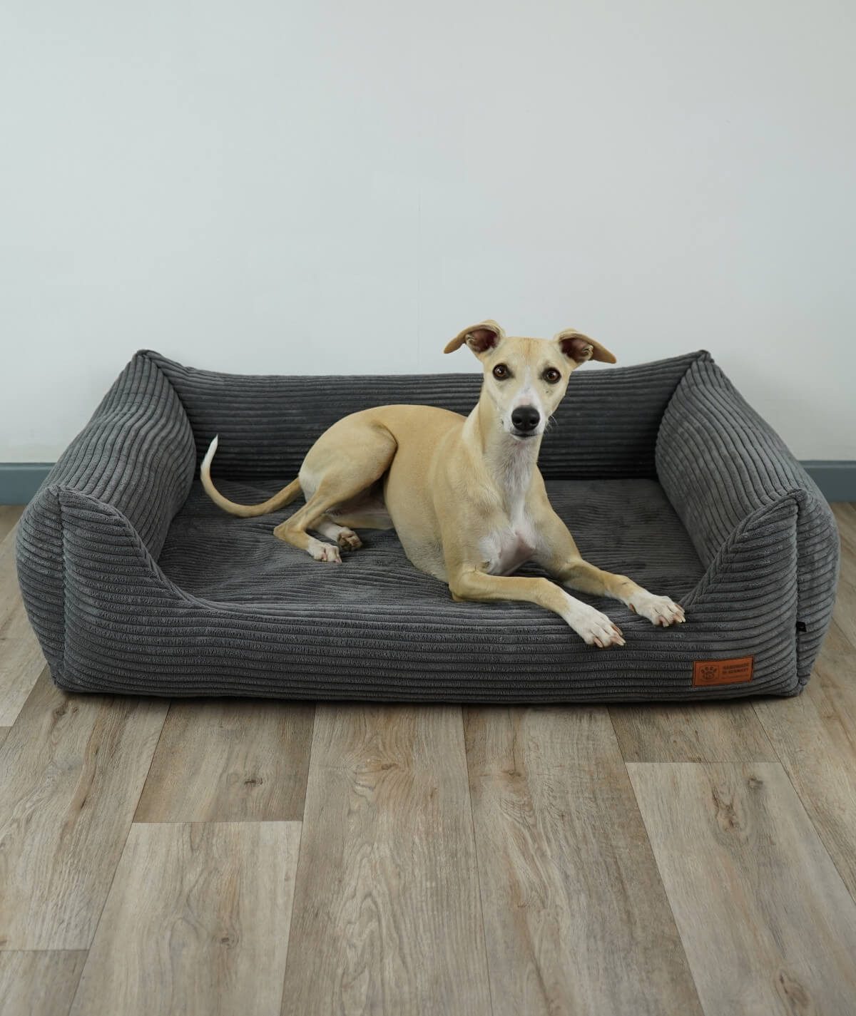 Hundebett Kuschelbett Deluxe Cord mit Einstieg orthopädisch