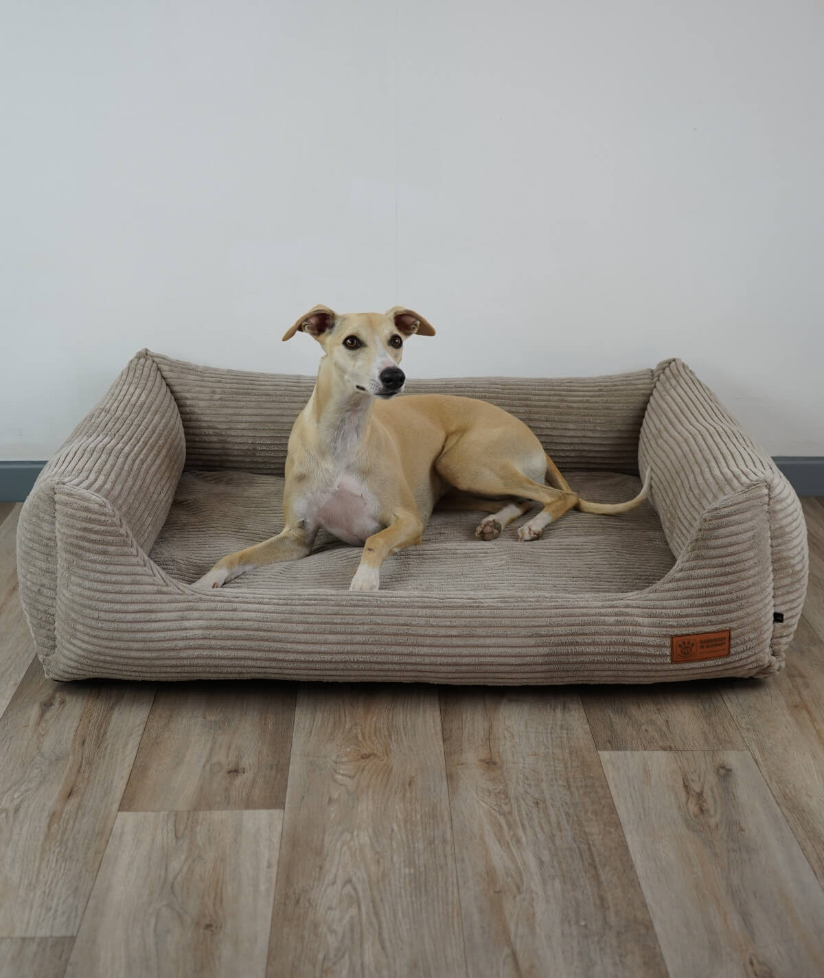 Hundebett Kuschelbett Deluxe Cord mit Einstieg orthopädisch
