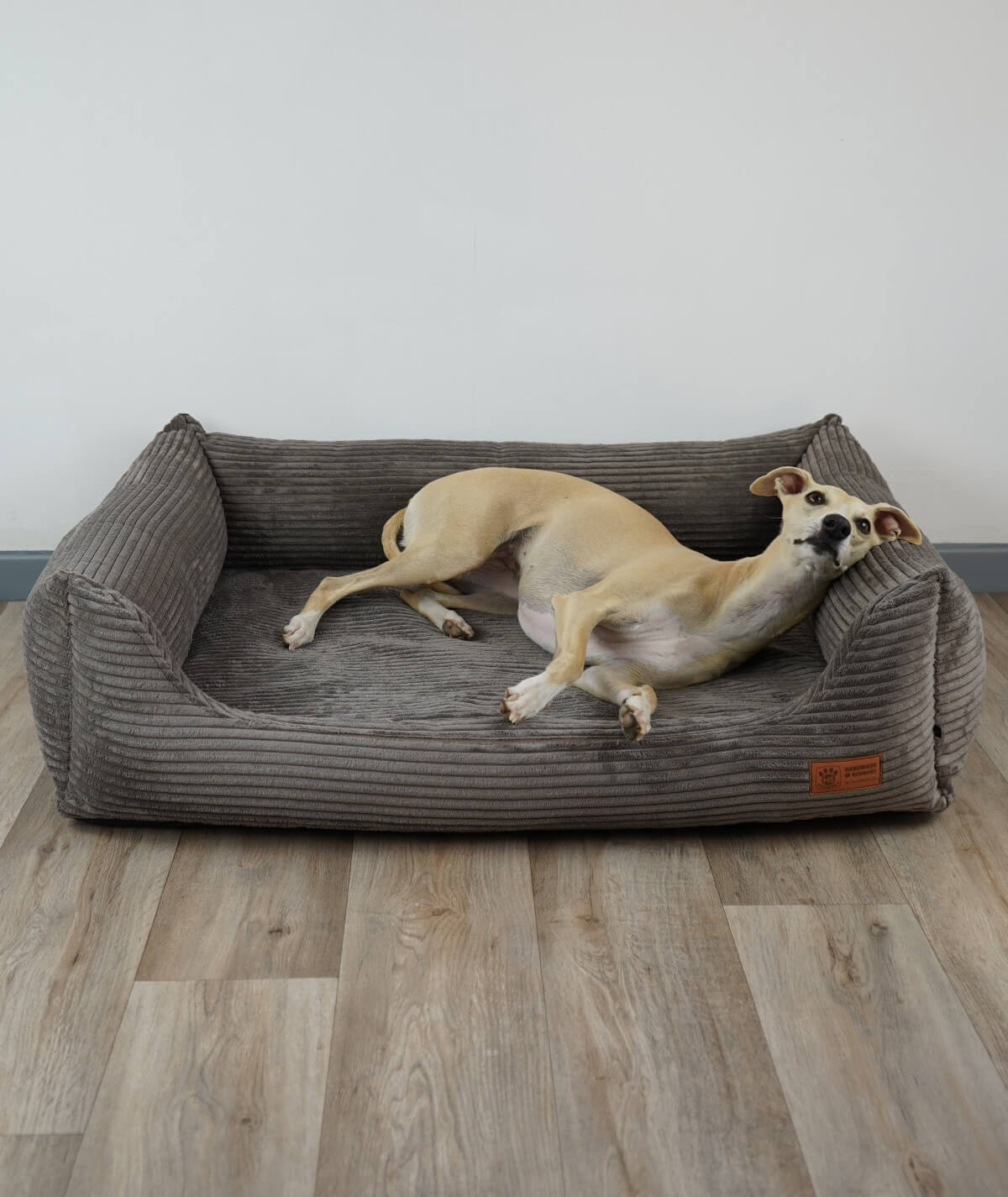Hundebett Kuschelbett Deluxe Cord mit Einstieg orthopädisch