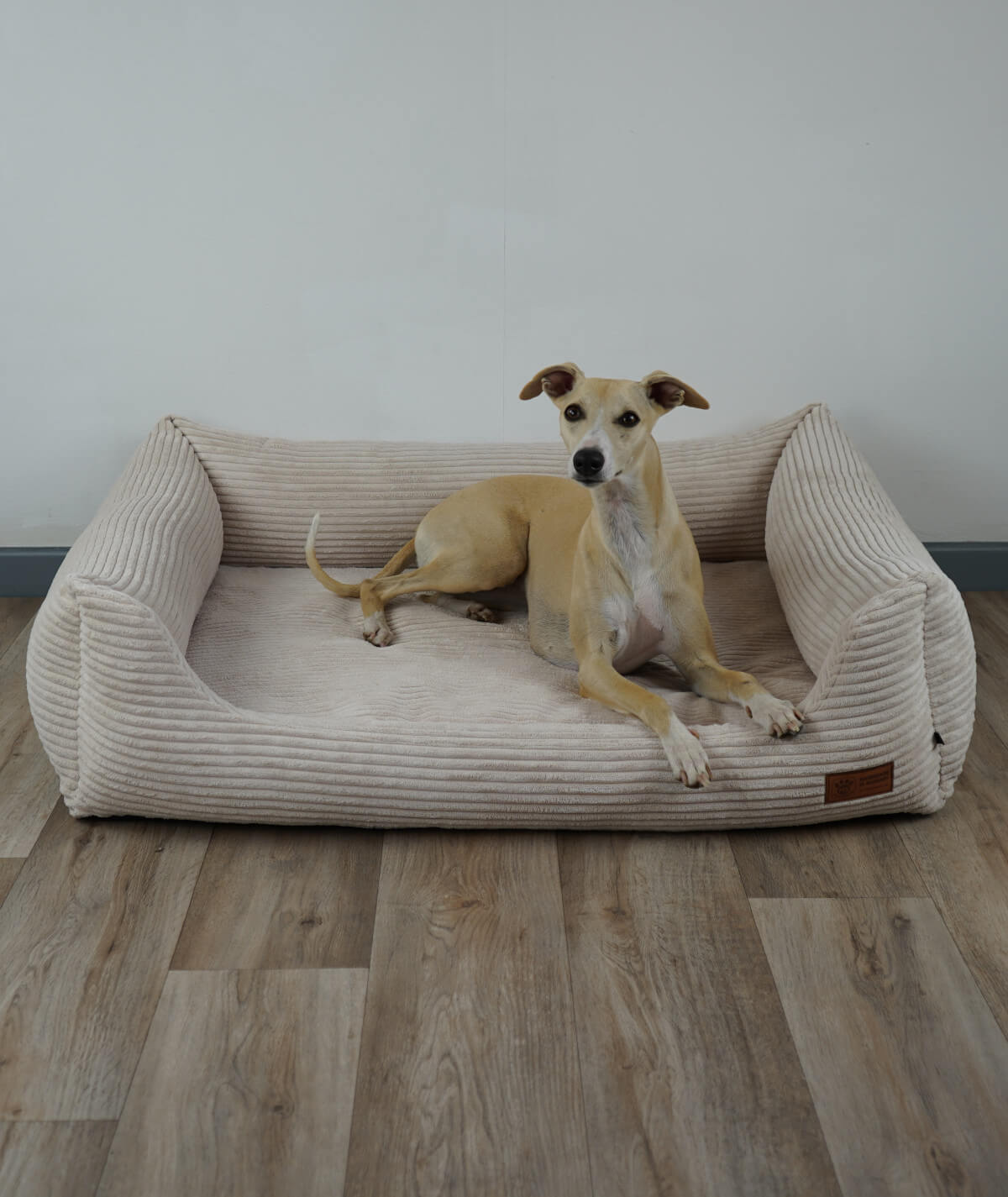 Hundebett Kuschelbett Deluxe Cord mit Einstieg orthopädisch